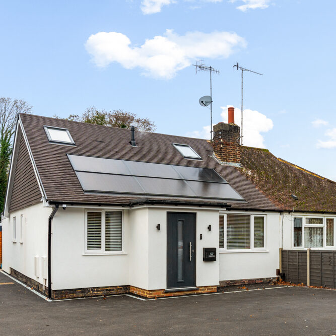 Roof-mounted solar panels at 57 St Marys Drive