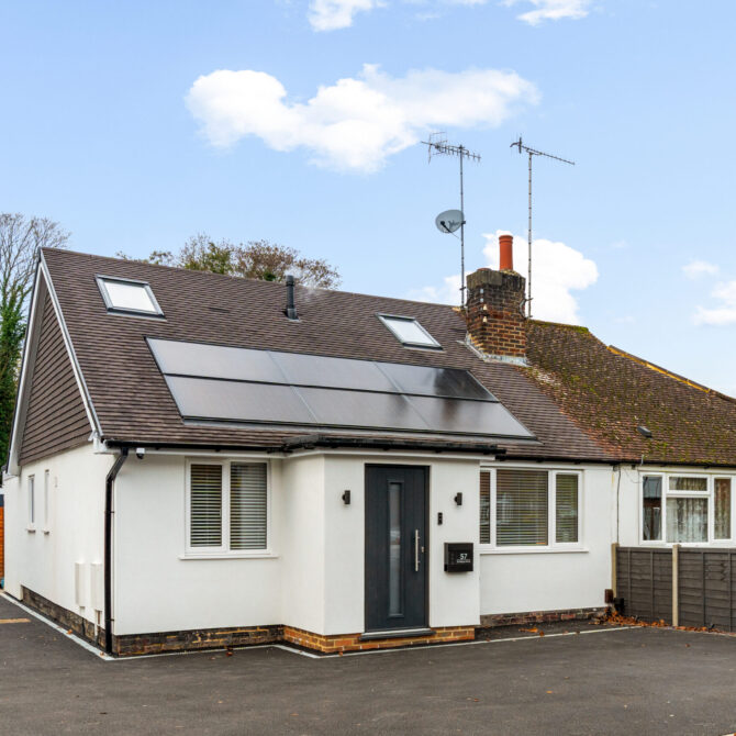 Roof-mounted solar panels at 57 St Marys Drive