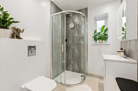 Shower enclosure and tiled bathroom at 57 St Marys Drive