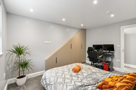 Bedroom and under-stairs storage at 57 St Marys Drive