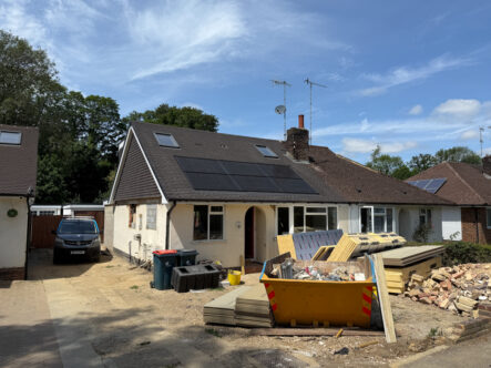 Solar-equipped roof during refurbishment at 57 St Marys Drive